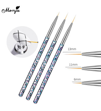 Pincel Nails Design 3 unidades - Basic